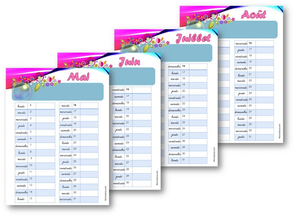 calendrier des vacances